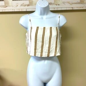 Lottie Moss XS Beige Striped Crop Top